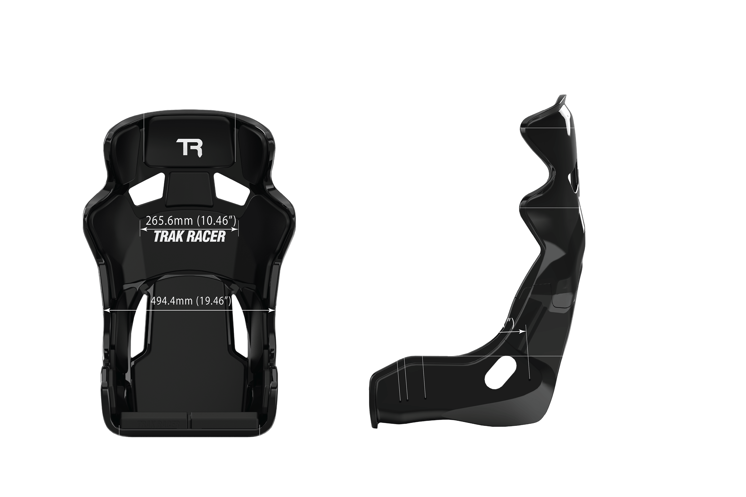 TRS TR Series GT Pro Racing Bucket Seat - Fiberglass Black