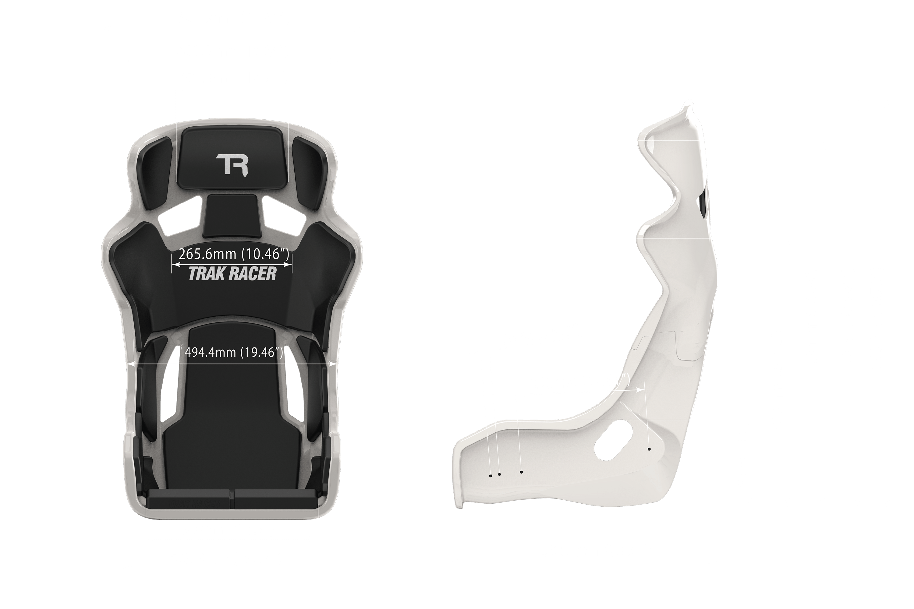 TRS TR Series GT Pro Racing Bucket Seat - Fiberglass Grey