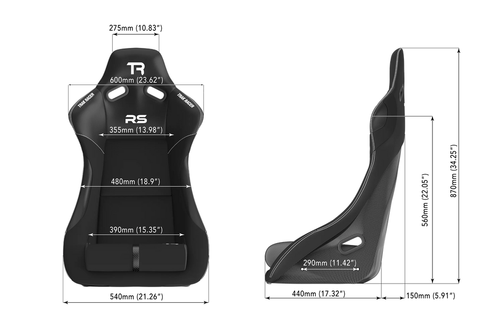RS GT Rally-Pro Racing Bucket Seat - Carbon Fiber Finish