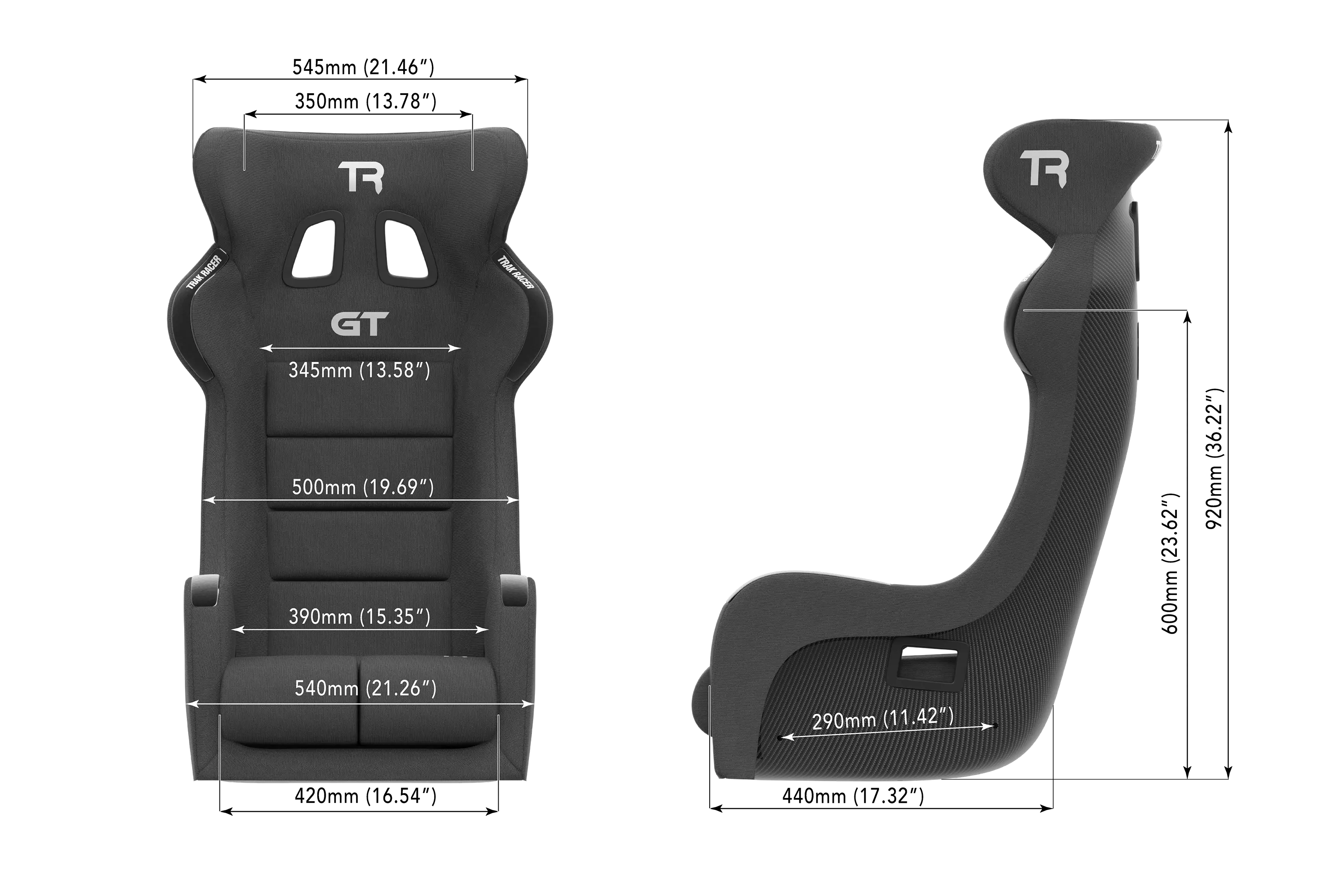 GT Pro Racing Bucket Seat - Carbon Fiber Finish