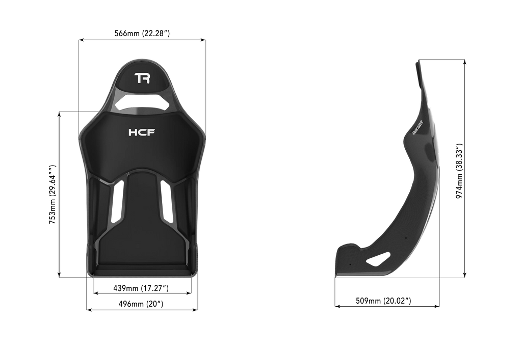 HCF Hybrid Formula Pro Racing Bucket Seat - Full Dry Carbon Fiber