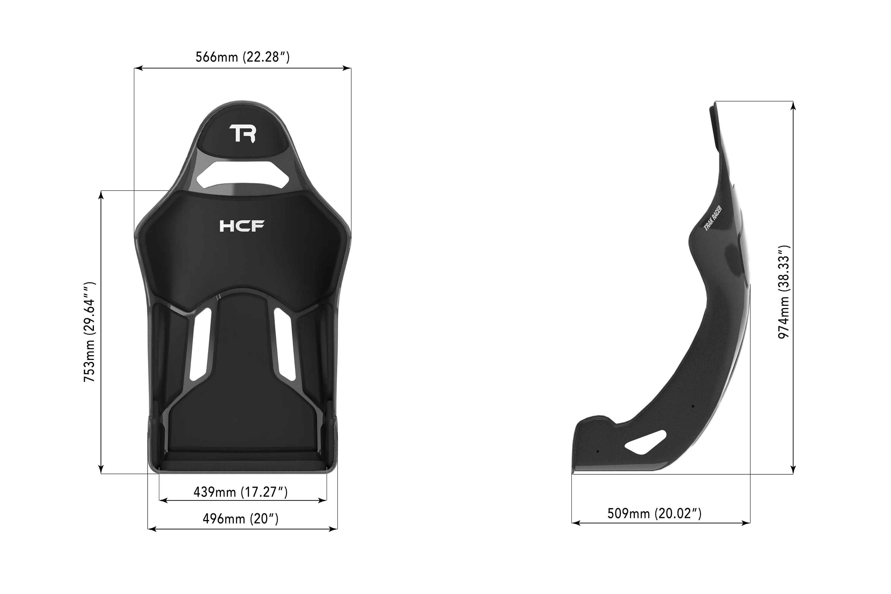 HCF Hybrid Formula Pro Racing Bucket Seat - Full Dry Carbon Fiber