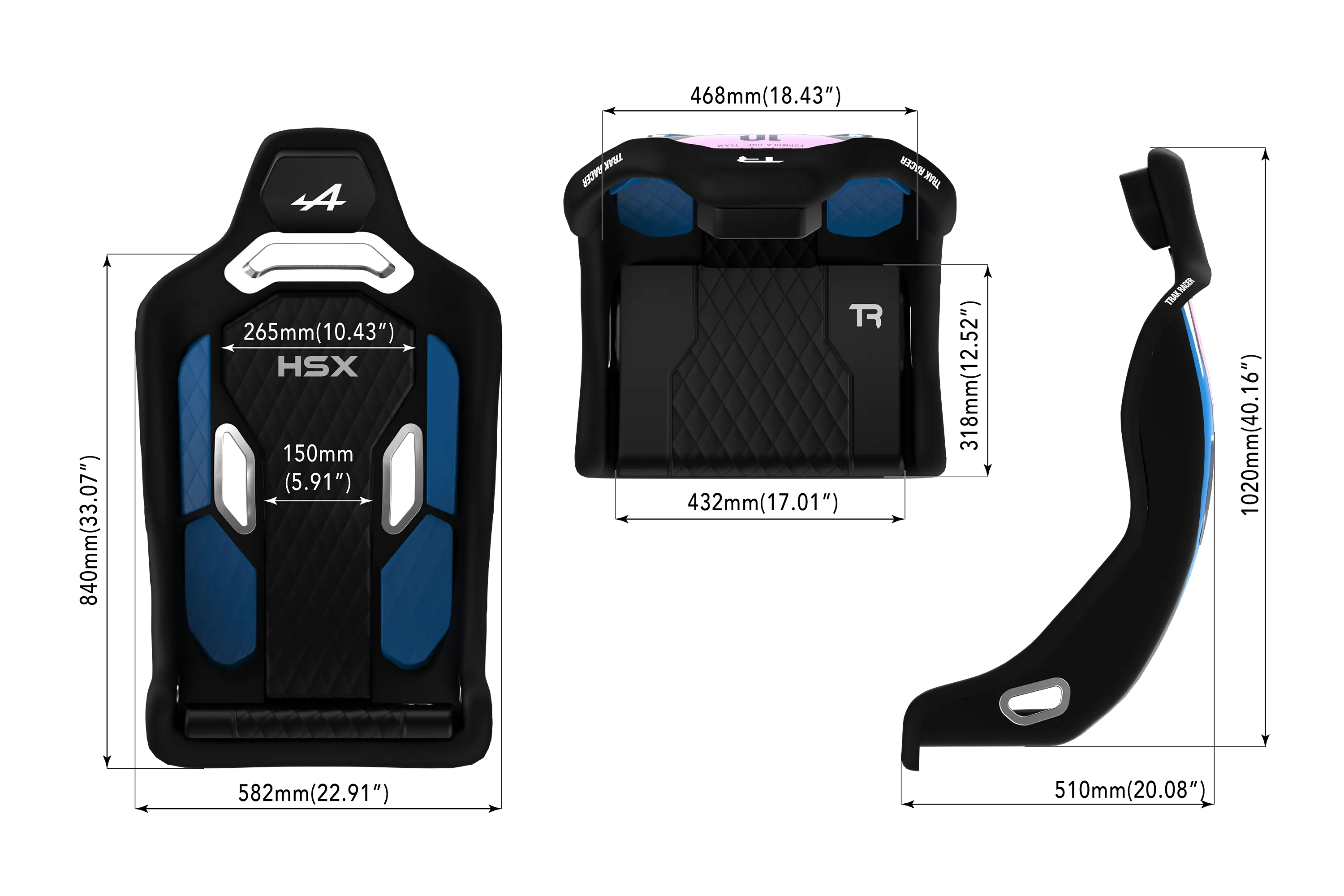 HSX Hybrid Formula Pro Racing Bucket Seat - BWT Alpine Formula One™ Team Edition