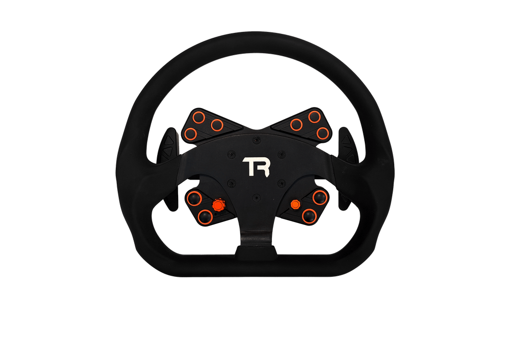 330mm/13" Flat-Bottom Closed GT Sim Racing Wheel Rim – Aluminium Alloy with Silicone Grip
