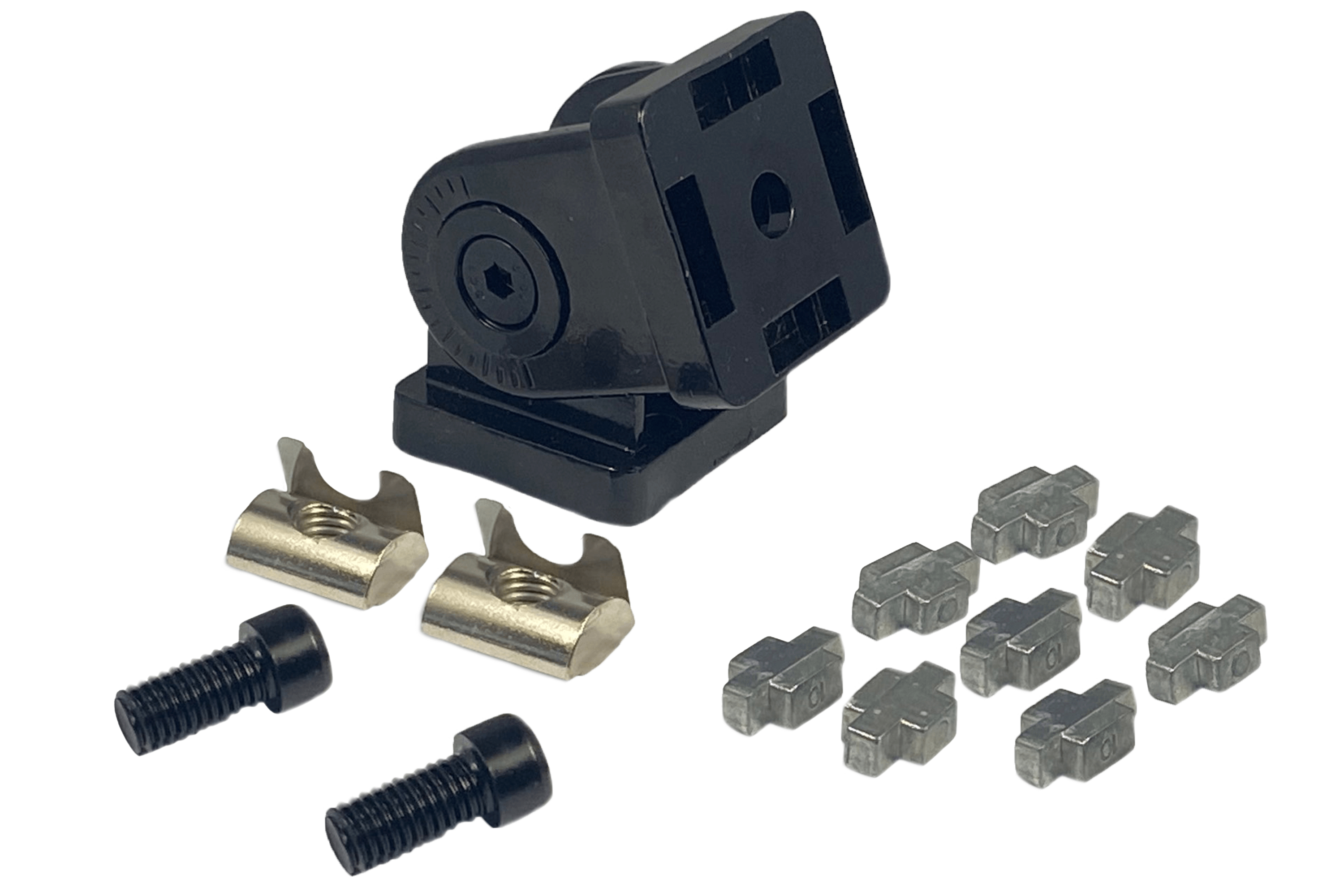 40x40mm (1.57" x 1.57") Flexible Pivot Joint Connector — For 8mm (0.31") Slot Aluminium Extrusion