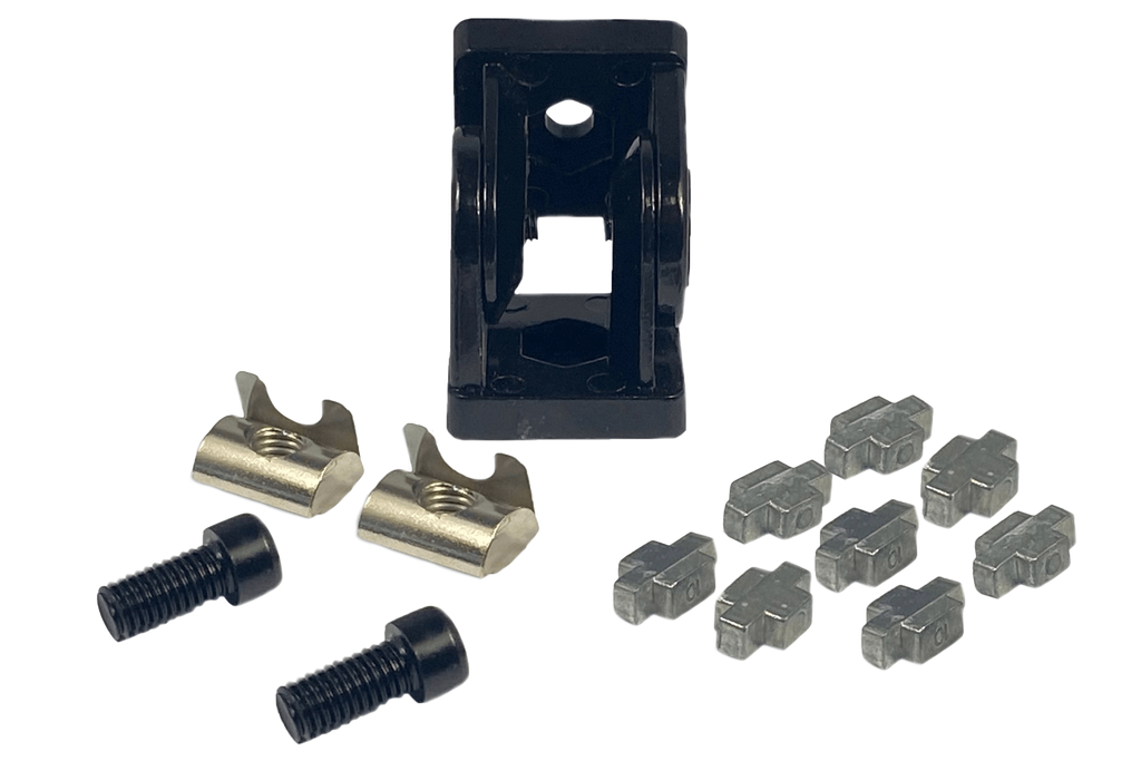 40x40mm (1.57" x 1.57") Flexible Pivot Joint Connector — For 8mm (0.31") Slot Aluminium Extrusion
