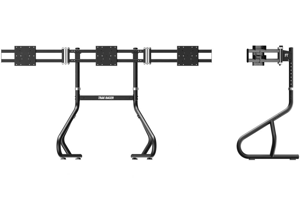 Freestanding Triple (3) Monitor Stand – 32" to 45" Displays for Sim Racing, Flight Simulation & Truck Simulators