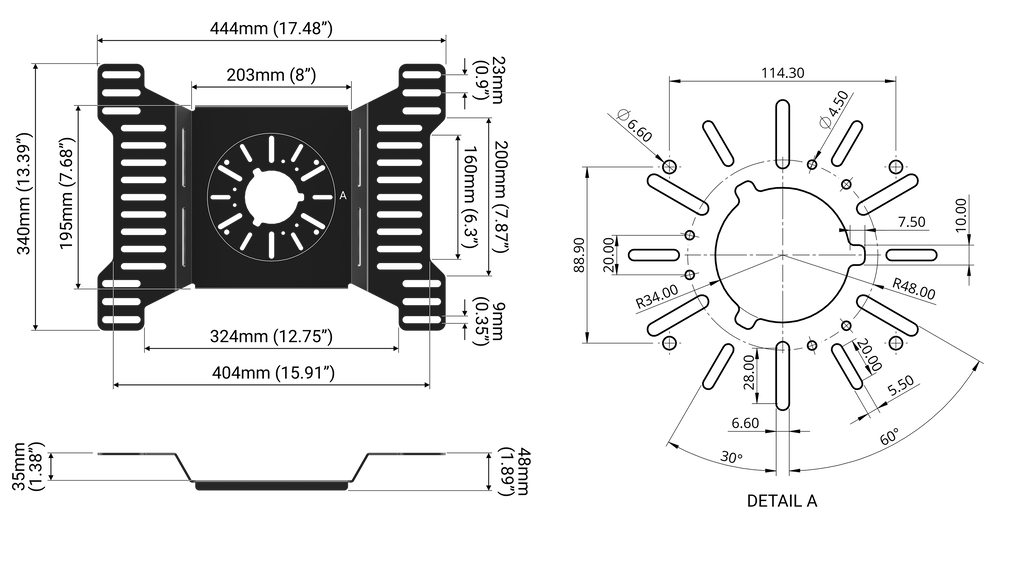Universal Bass Shaker & Tactile Transducer Seat Mount