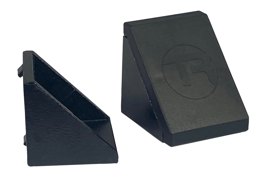40mm (1.57") Aluminium Corner Bracket & Cap — For 8mm (0.31") Slot Extrusion Profiles