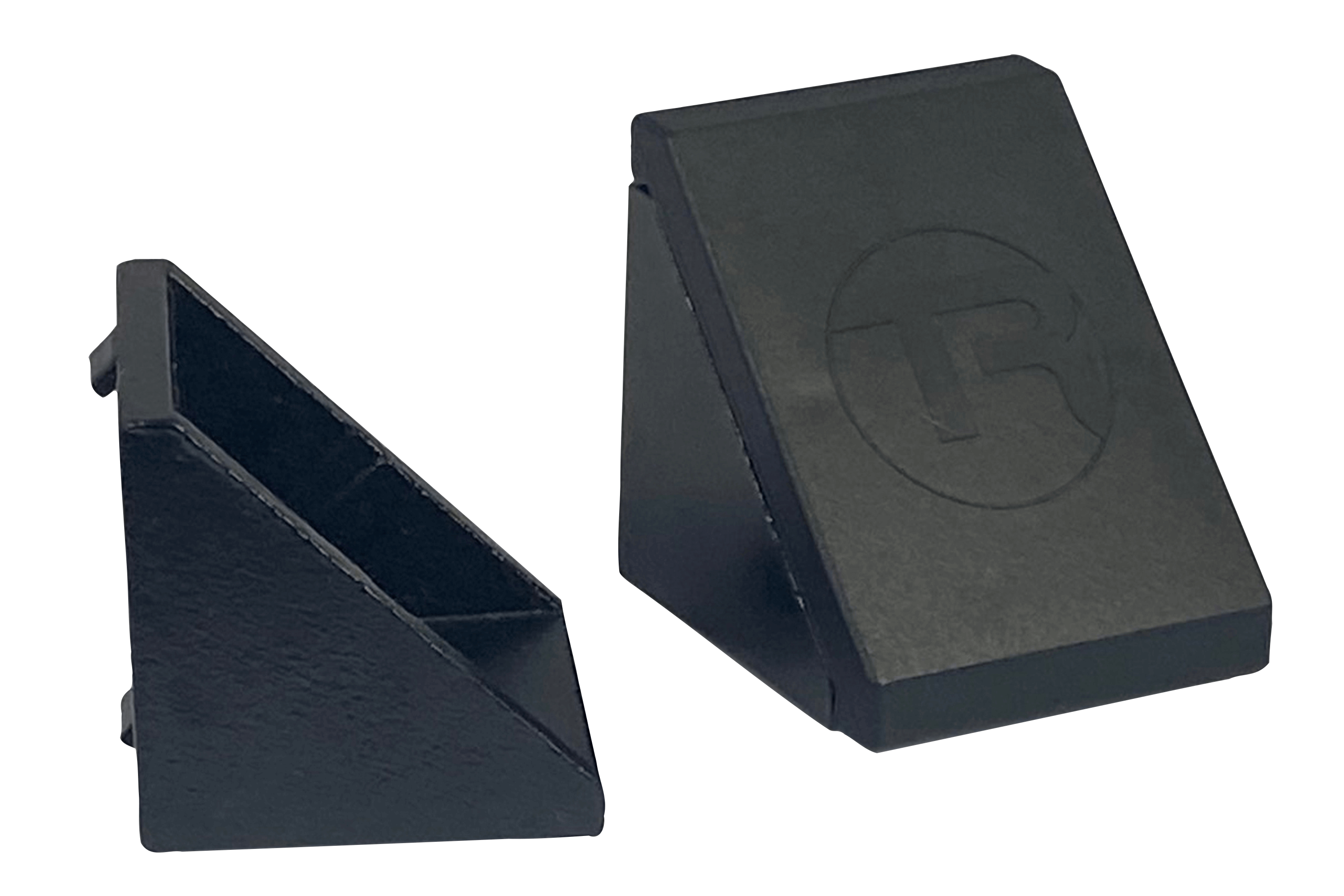 40mm (1.57") Aluminium Corner Bracket & Cap — For 8mm (0.31") Slot Extrusion Profiles