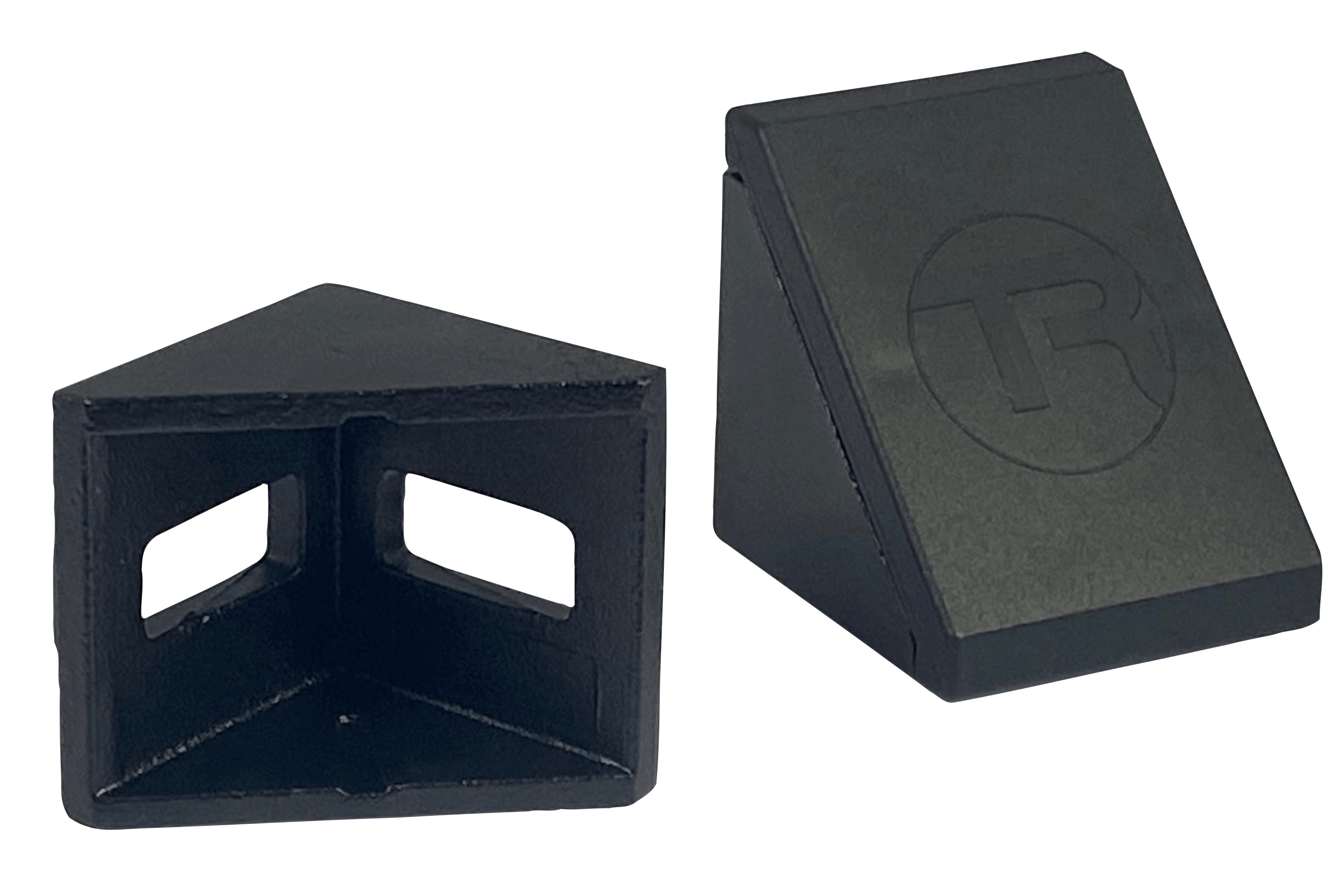 40mm (1.57") Aluminium Corner Bracket & Cap — For 8mm (0.31") Slot Extrusion Profiles