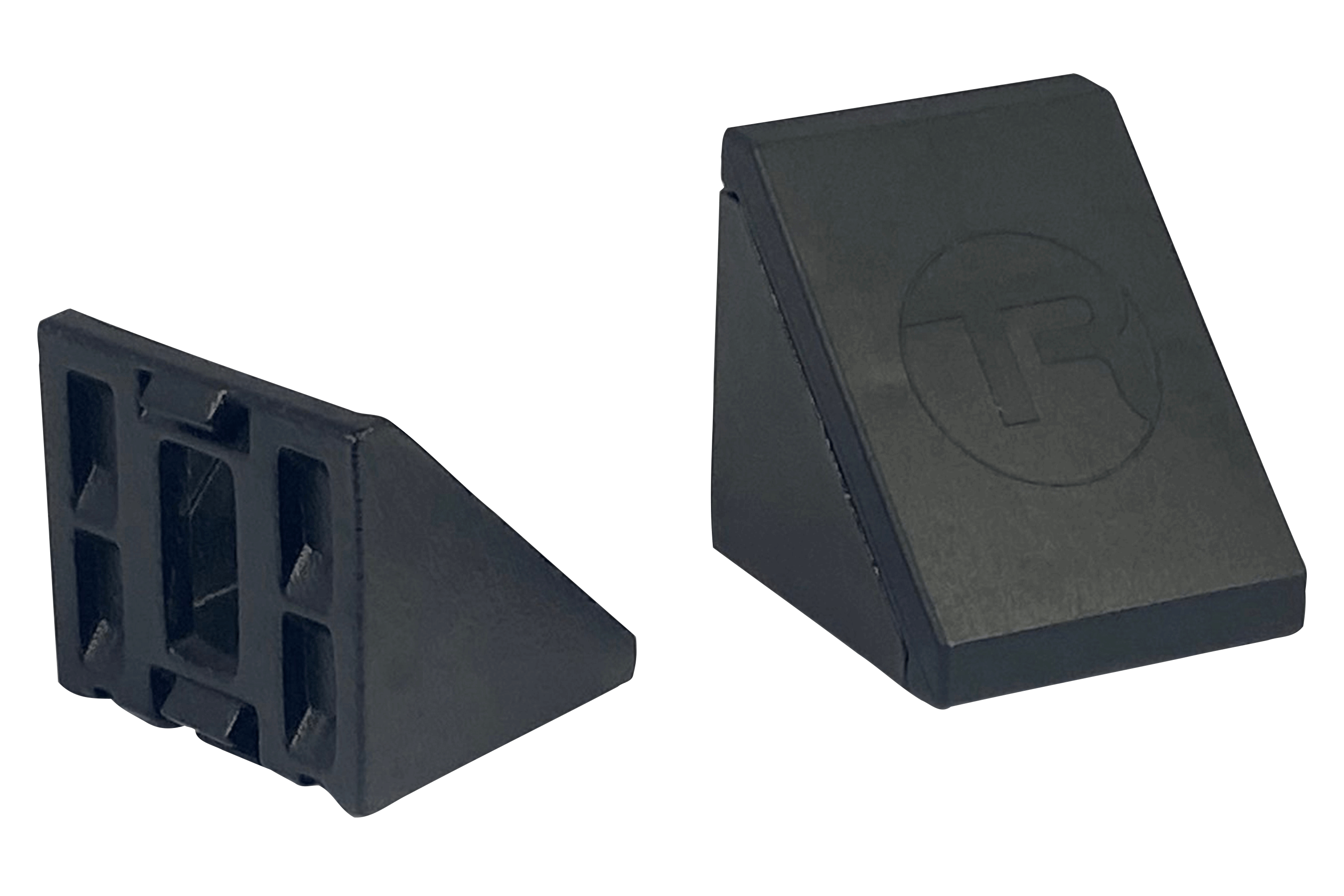 40mm (1.57") Aluminium Corner Bracket & Cap — For 8mm (0.31") Slot Extrusion Profiles