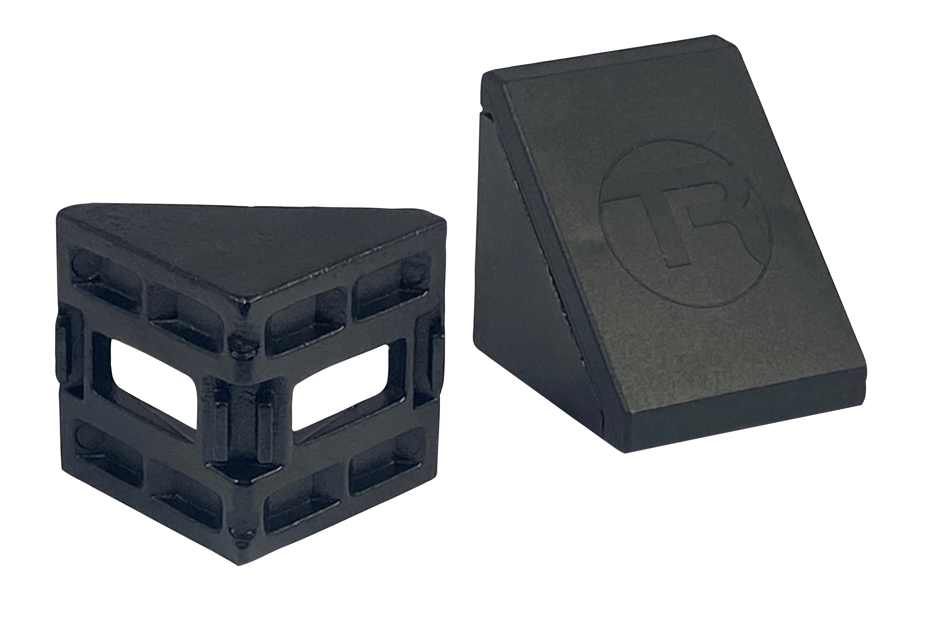 40mm (1.57") Aluminium Corner Bracket & Cap — For 8mm (0.31") Slot Extrusion Profiles