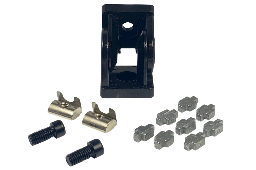 40x40mm (1.57" x 1.57") Flexible Pivot Joint Connector — For 8mm (0.31") Slot Aluminium Extrusion