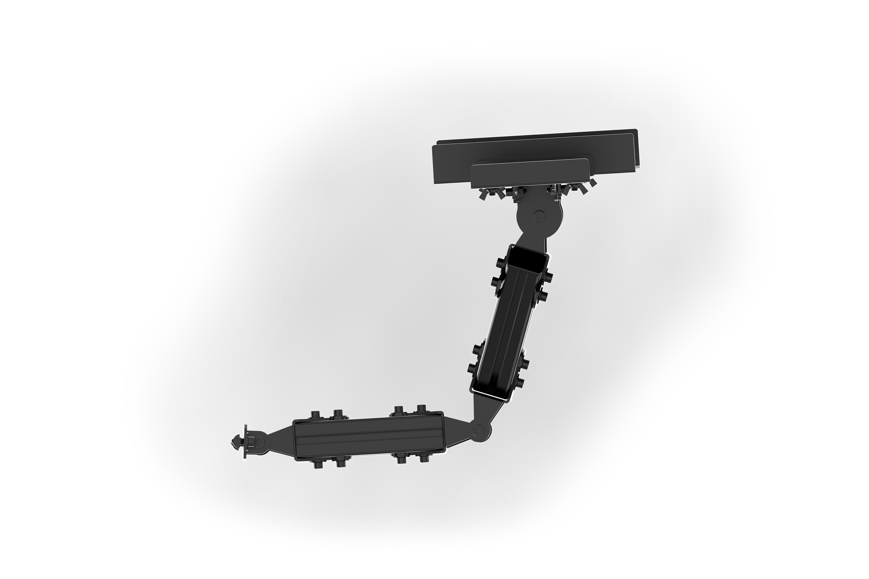 Tablet & Button Box Holder V2 — Universal Swivel Mount for Sim Racing & Flight Sim Rigs