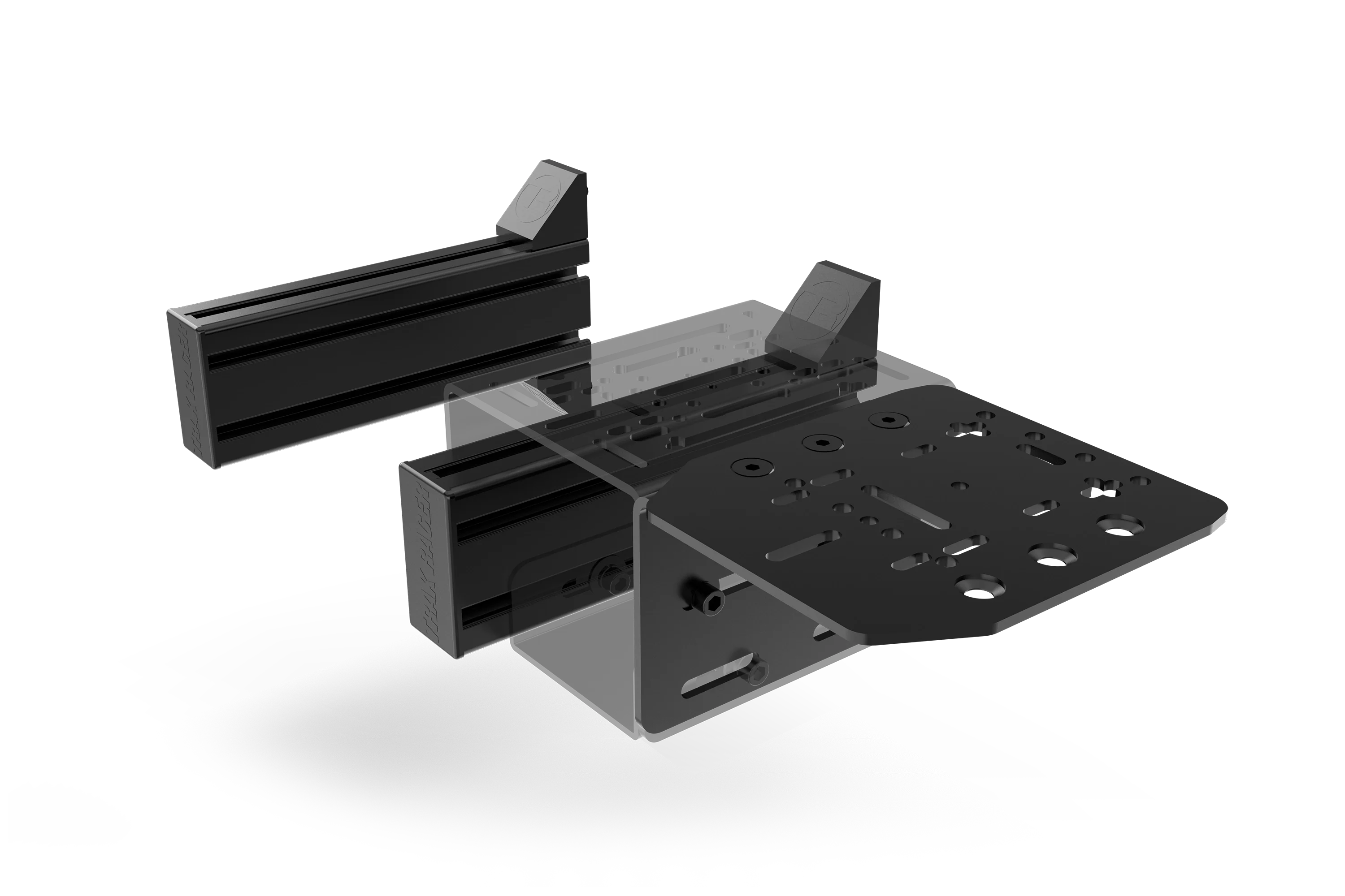 Set of 2 Universal Side Mount Supports — 240mm/9.45" (80x40mm / 3.15" x 1.57") for Sim Racing & Flight Sim Rigs