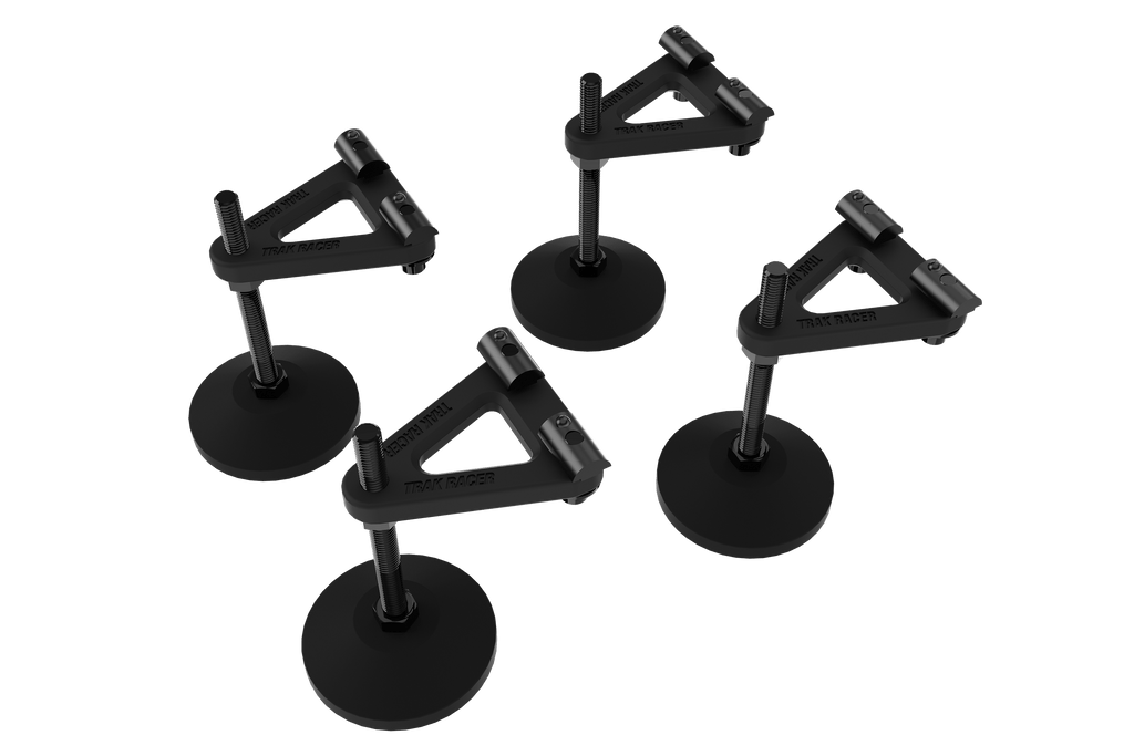 Adjustable Levelling Legs with Rubber Feet & Mounting Plates (Set of 4) for Sim Rig Chassis
