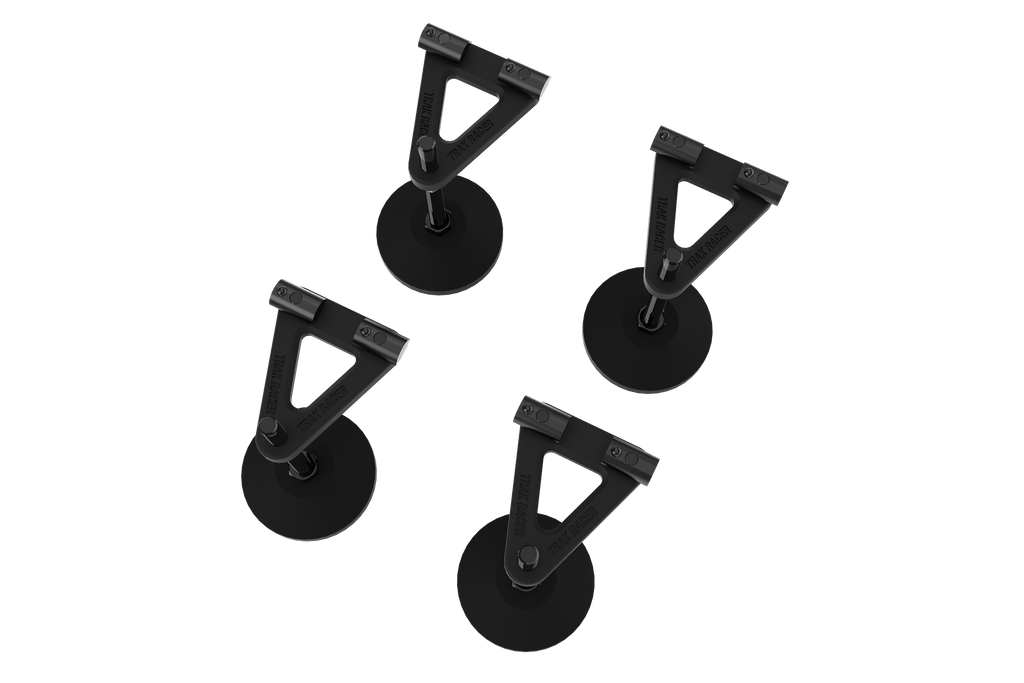 Adjustable Levelling Legs with Rubber Feet & Mounting Plates (Set of 4) for Sim Rig Chassis