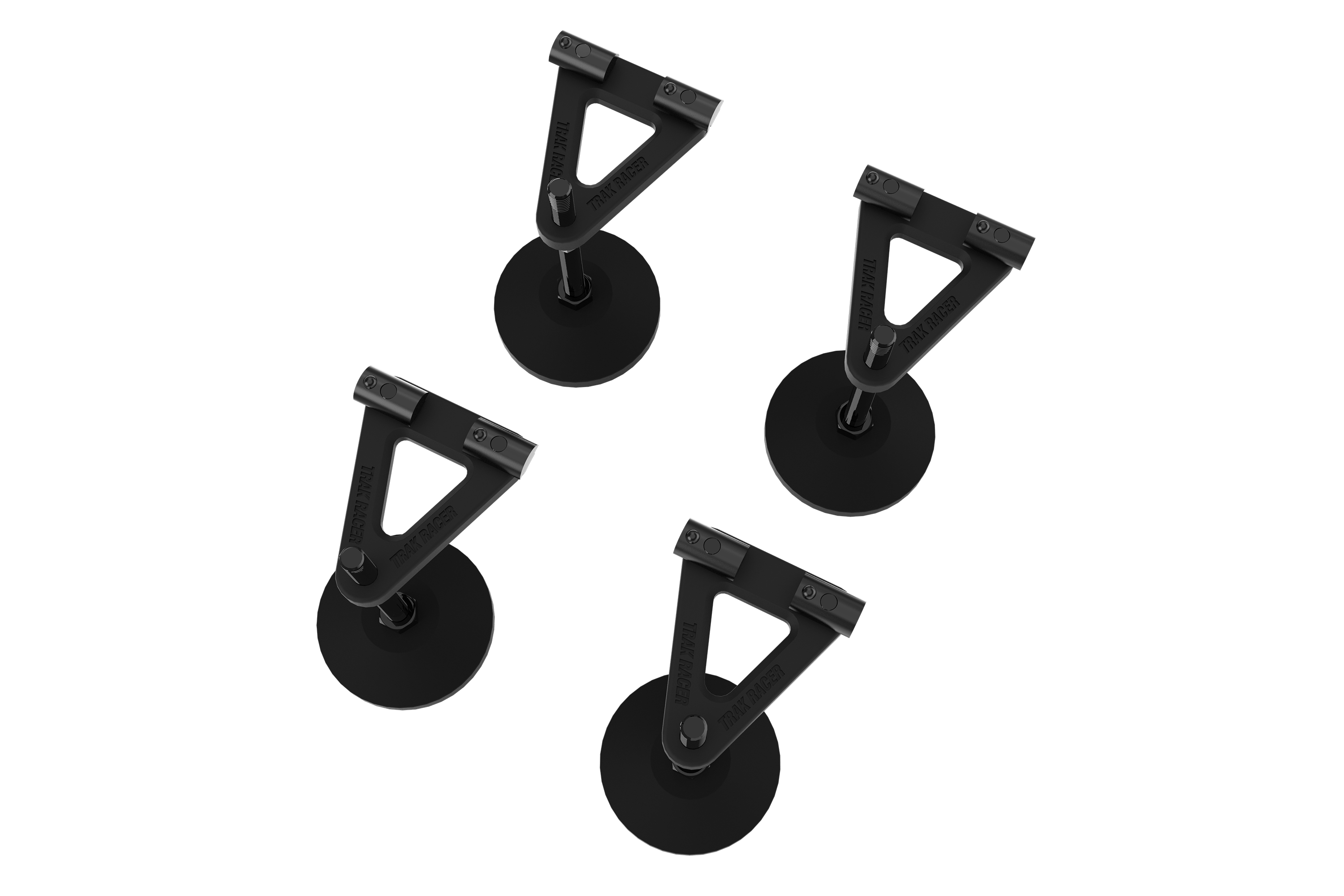 Adjustable Levelling Legs with Rubber Feet & Mounting Plates (Set of 4) for Sim Rig Chassis