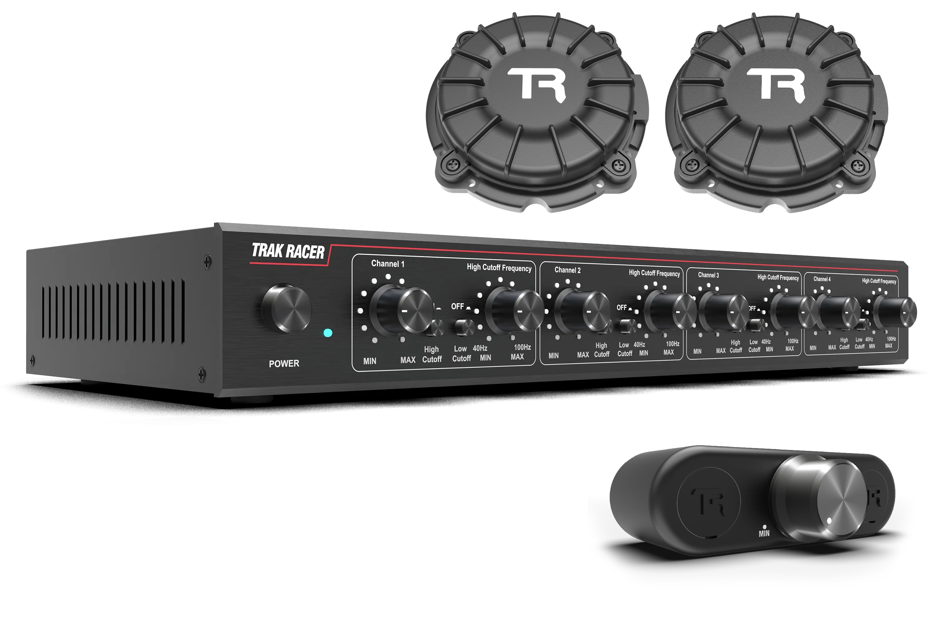 Trak Racer 4CH 40W Low-Frequency Class-D Amplifier with 2 Bass Shakers