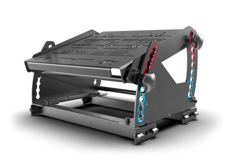 Tool-Free Pedal Mount System for Formula & GT Hybrid Pedals (Extrusion Rigs)