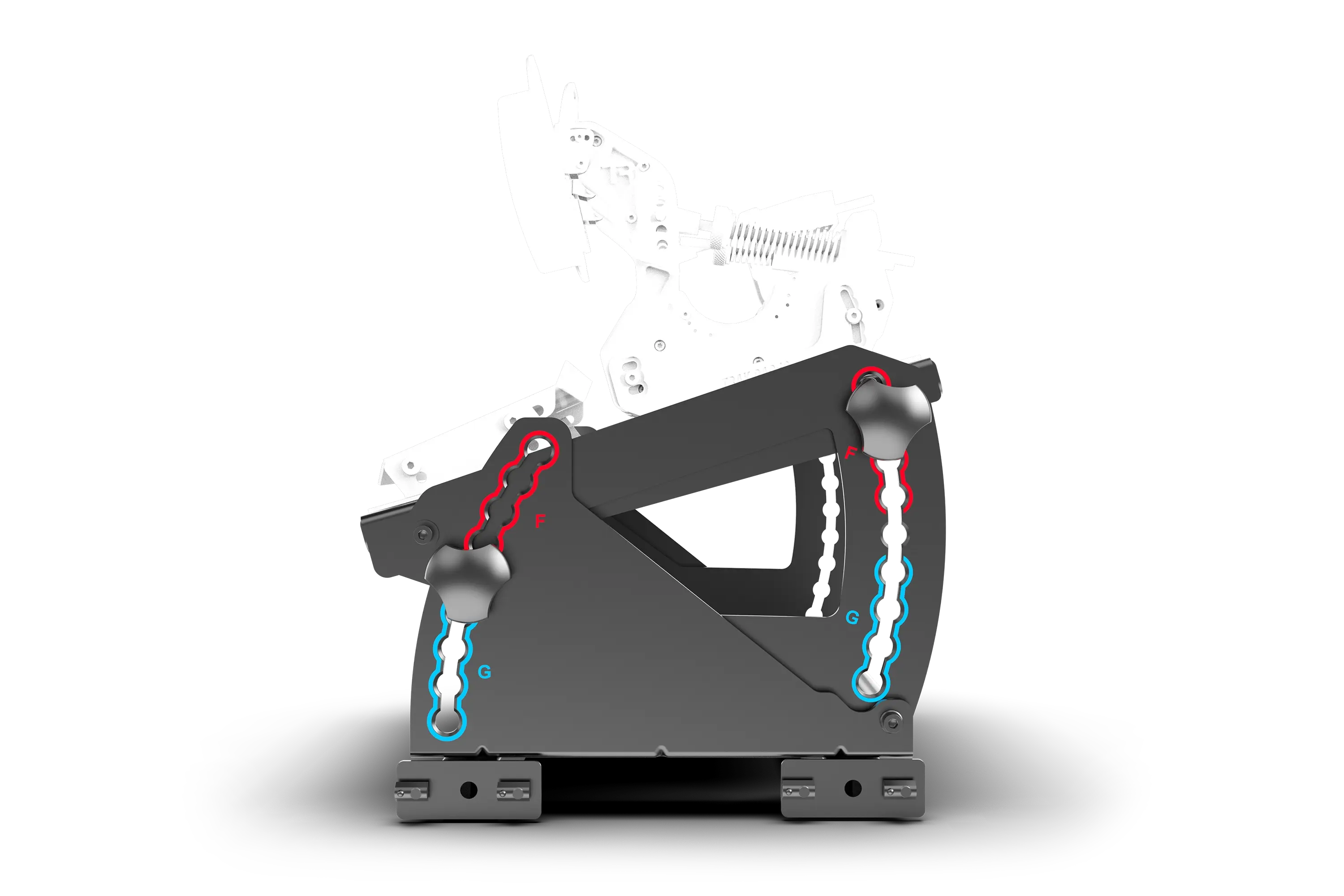 Tool-Free Pedal Mount System for Formula & GT Hybrid Pedals (Extrusion Rigs)