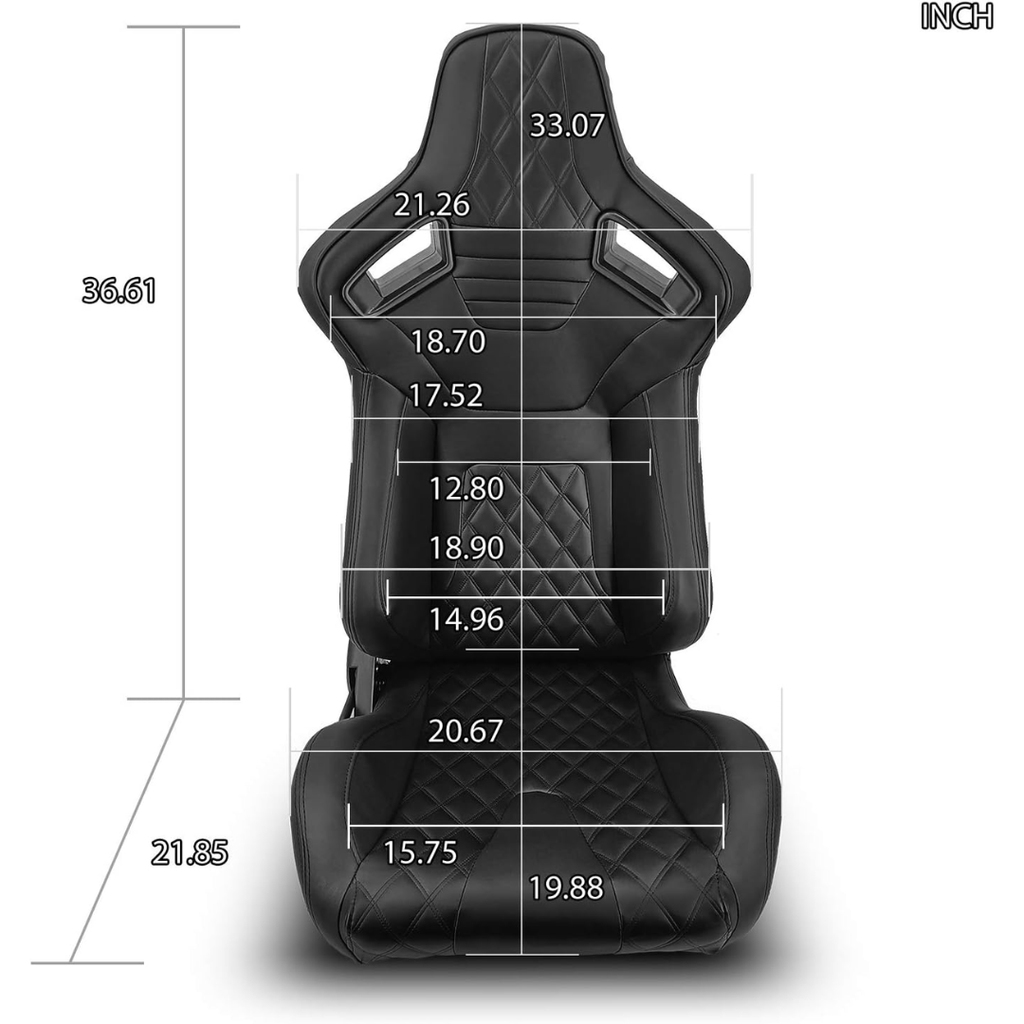 Sim Motion GT2 PVC Leather Sim Racing Seat with Sliders and Recline