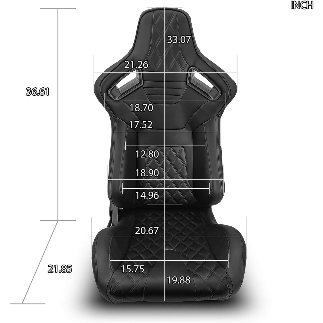 Sim Motion GT2 PVC Leather Sim Racing Seat with Sliders and Recline